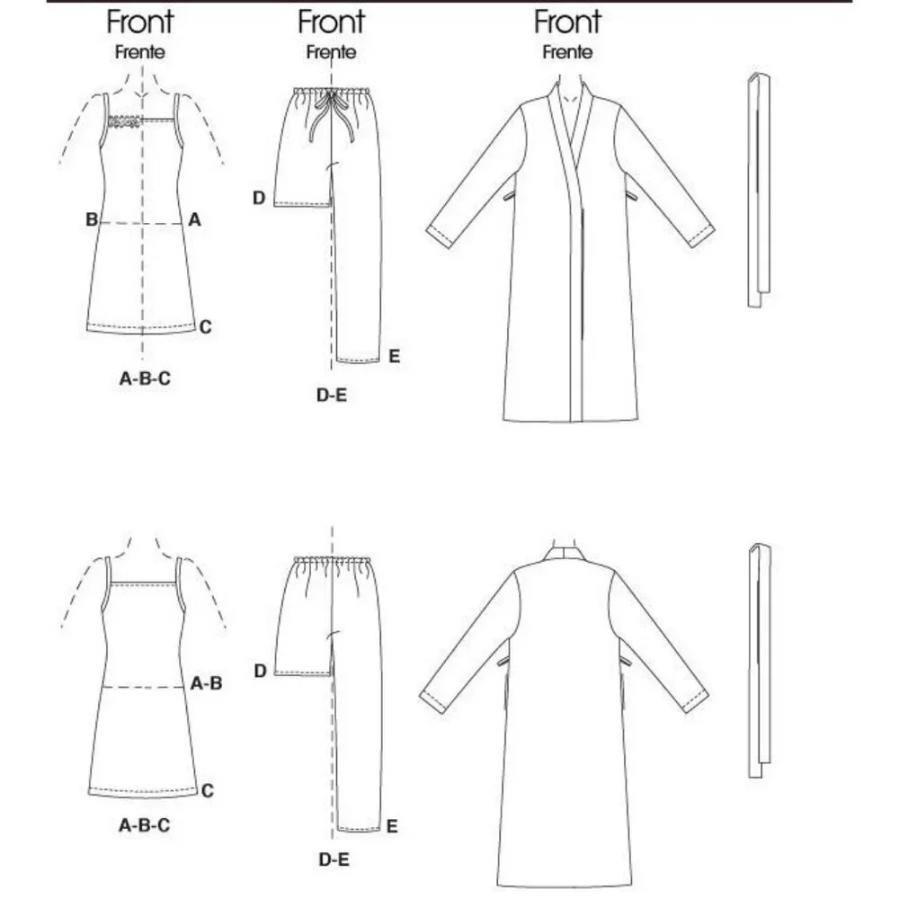 McCalls‎ Sewing Pattern 6225 Robe Pajamas Nightgown Girls Size M-XL 7-16